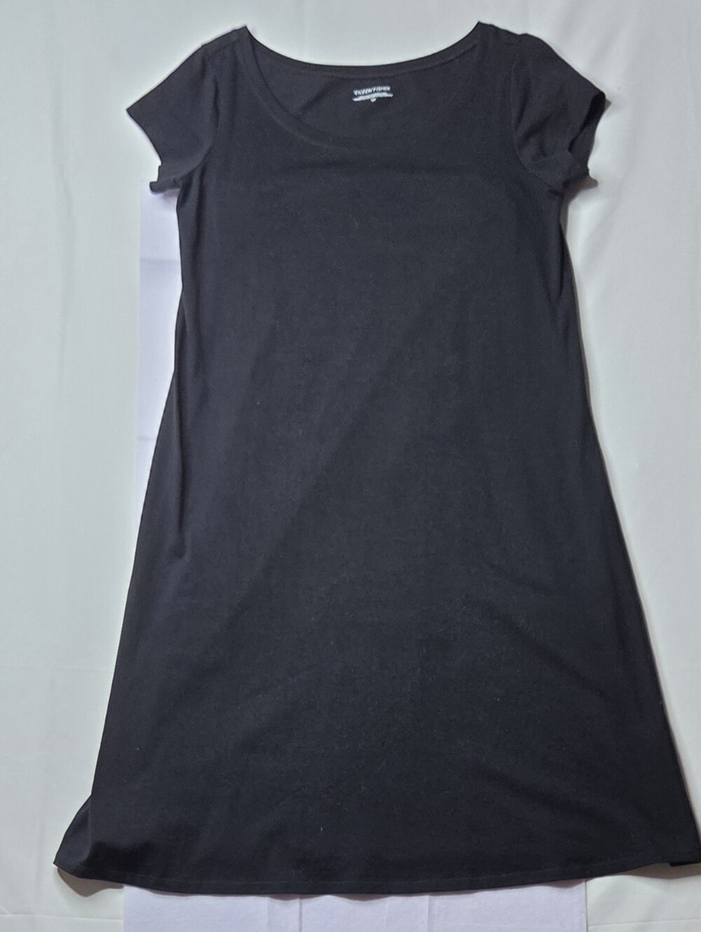 Eileen Fisher Organic Cotton Stretch Black A-Line Swing Dress Size Small USA